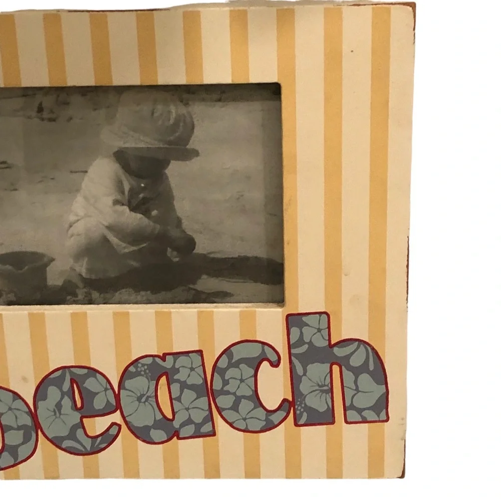 Beach Coastal Striped Picture Frame 4x6